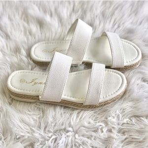 White Espadrille Platform Sandals 🤍